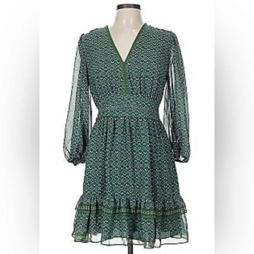 MAX STUDIO LONDON green pattered  dress XL